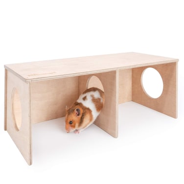 Niteangel Hamster Secret Peep Shed 2-Chamber Hideout &amp; Tunnel Exploring Toys (Large - for Syrian Hamster)