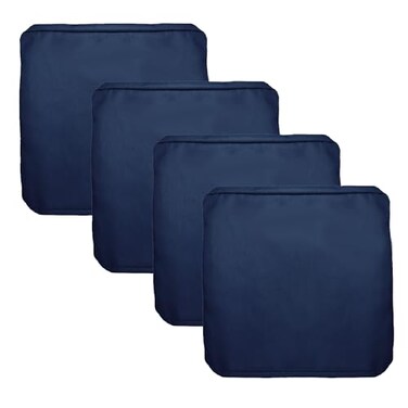 FLYMEI Patio Cushion Covers 24x22x4 Waterproof Outdoor Cushion Cover Replacement 4Packs Outdoor Seat Cushion Slipcover for Outdoor Rattan Chair Sofa, Blue