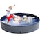 TOBEHIGHER Dog Pool - Dog Pools for Large Dogs, Pet Pool Hard Plastic, Foldable Pool for Dogs Cats and Kids (63inch.D x 12inch.H, Grey)