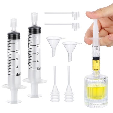 Segbeauty Perfume Refill Tool Kit, 8pcs Plastic Clear Perfume Dispenser Transfer Tool Set, Perfume Funnel Cosmetic Dispenser Pump Transfer Tool for Travel Refillable Perfume Atomizer Refill Tool