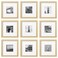 eletecpro 8x8 Picture Frames Set of 9 Farmhouse Gallery Wall Frame Set Displays 4x4 Photo with Mat or 8x8 without Mat, Square Picture Frames Collage Wall Decor, Natural Modern Home Decor for