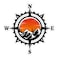 Compass Trees Mountain Sunset Sticker for Car Vinyl Decal Truck Window Bumper Motorcycle Stickers (3" x 3")