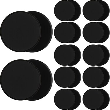 Wettarn 24 Pcs Core Sliders for Training Abdominal Exercise Gliding Discs Dual Sided Training Sliders Disc Fitness Sliders Exercise Gear for Gym Floors Training Abdominal Core Strength(Black)