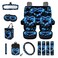 Wanyint Blue Dolphin Floral 15 PCS Car Seat Cover Full Set with Auto Steering Wheel Cover Seat Belt Strap Pads Cup Coasters Trash Bag Air Vent Storage Bag Rearview Mirror Cover Keychain Universal Fit