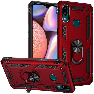 Yerebel for Galaxy A10S Case/for Samsung A10S Phone Case, [Military Grade] [Metal Ring][Magnetic Support] Defender Heavy Duty Armor Cover for Samsung Galaxy A10S red