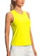 Hiverlay Workout Tank Tops for Women Sleeveless Athletic Cropped Tank Top Sports Gym Muscle Running Shirts Blazing Yellow M
