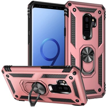 Yerebel for Galaxy S9 Plus Case/for Samsung S9+ Plus Phone Case, [Military Grade] [Metal Ring][Magnetic Support] Defender Heavy Duty Armor Cover for Samsung Galaxy S9 Plus Rose Gold