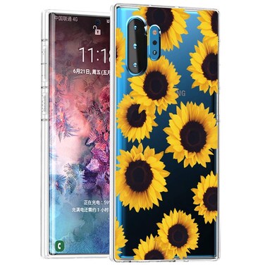 Zoeirc Case for Galaxy Note 10 Plus Case/for Galaxy Note 10+ Plus 5G Case Clear Case, Soft TPU Shockproof Protective Transparent Phone Cover for Samsung Galaxy Note 10 Plus 5G (Sunflower)