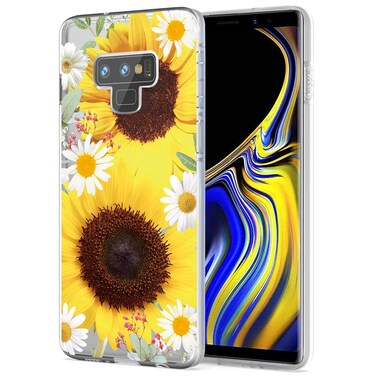 Ueokeird Case for Galaxy Note 9, Slim Shockproof Clear Soft Flexible TPU Phone Protective Case Cover for Samsung Galaxy Note 9 (Sunflower)