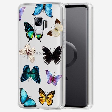 Ueokeird Phone Case for Galaxy S9 Case, Samsung S9 Case Girls Women, Slim Shockproof Clear Floral Pattern Soft Flexible TPU Protective Cover for Samsung Galaxy S9 (Butterfly)