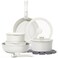 SODAY 15Pcs Pots and Pans Set Non Stick, Cookware Sets with Detachable Handle, Nonstick RV Kitchen Cooking Tools Removable Handles, Oven Safe, Induction Fast, Stackable Induction Cookware, White
