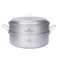 Boundless Voyage 2.2L Titanium Stock Pot with 2L Steamer Camping Cookware mess Outdoor with Folding Handle Soup Pot for Hiking Picnic Ultralight A-Ti2118C