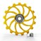IMPALAPRO Bike Oversized Ceramic Derailleur Pulley Wheel 15T/17T AL7075 Compatible with Shimano Jockey Wheels and Rear derailleur Pulley Sram (17T Gold)
