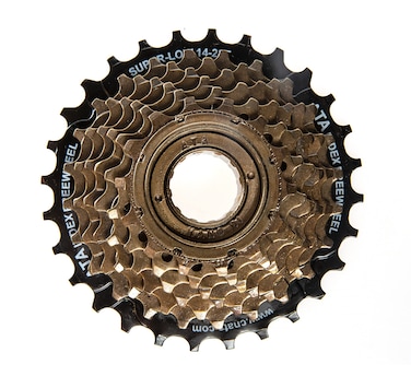 BALINGE ATA 6 Speed Freewheel, 14-28T Screw On Multiple Freewheel Threaded Type Freehub Cycling Replacement Part，Black&amp;Brown