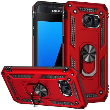 Yerebel for Galaxy S7 Case/for Samsung S7 Phone Case, [Military Grade] [Metal Ring][Magnetic Support] Defender Heavy Duty Armor Cover for Samsung Galaxy S7 red