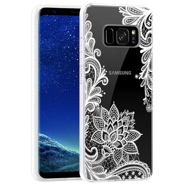 Ueokeird Phone Case for Galaxy S8 Case, Samsung S8 Case Girls Women, Slim Shockproof Clear Floral Pattern Soft Flexible TPU Protective Cover for Samsung Galaxy S8 (Mandala)