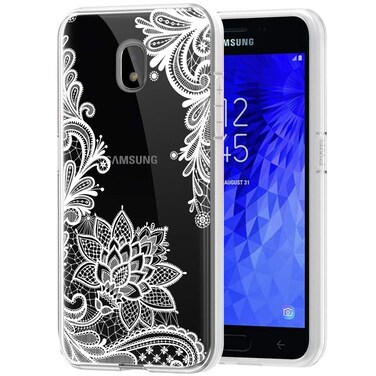 Ueokeird Phone Case for Galaxy J7 Refine/J7 2018/J7 Star/J7 V 2nd Gen/J7 Aero Case Girls Women, Slim Shockproof Clear Floral Pattern Soft TPU Protective Cover for Samsung Galaxy J7 2018 (Mandala)