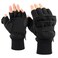 Mens Fleece Mitten Gloves Thermal Convertible Mitten w/Flip Thumb Cold Weather Gloves for Hunting Hiking Outdoors