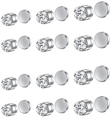 VitaCool Fake Nose Stud Magnetic nose Stud CZ Magnetic Earrings Faux Fake Nose Ear Stud Non Piercing Magnetic Nose Ring Jewelry for Women Men (3T-Style C)