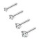 Ruifan 4PCS 18G 316L Surgical Steel 1.5mm 2mm 2.5mm 3mm Clear Round Diamond Cubic Zirconia Crystal Nose Bone Studs Rings Pin Piercing Jewelry - Silver