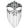 MineSign Masquerade Mask for Women Face Chain Veil Jewelry with Black Rhinestone Tassel Costume Headware for Festival Halloween