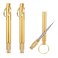 3PCS Portable Mini Titanium Toothpicks Holder, Reusable Toothpick, Stainless Steel Metal Toothpicks, Pocket Toothpicks with Keychain, Multi-Purpose Tooth Picks for Picnic Camping Traveling (Gold)