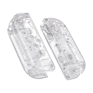 eXtremeRate DIY Replacement Shell Buttons for Nintendo Switch &amp; Switch OLED, Transparent Clear Custom Housing Case with Full Set Button for Joycon Handheld Controller - Console Shell NOT Included