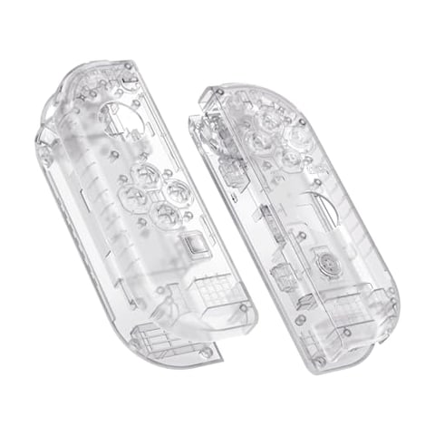 eXtremeRate DIY Replacement Shell Buttons for Nintendo Switch &amp; Switch OLED, Transparent Clear Custom Housing Case with Full Set Button for Joycon Handheld Controller - Console Shell NOT Included