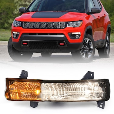 Huray Left Turn Signal Light for Jeep Compass 2017-2021 Daytime Running Light Parking Lamp OE Replacement Assembly 55112720AB (Driver Side)
