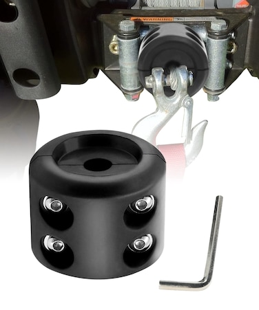Rubber Winch Stopper,Winch Cable Hook Stopper,Rubber Rope Line Saver,Winch Cable Hook Rubber Stopper with Stainless Steel Screws and Nuts,Rubber Hook Stopper for Synthetic Winch Rope (Black)