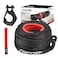 FIERYRED 3/8inch 92FT 23809 LBS Synthetic Winch Rope Cable Kit with Forged Hook and Strap, Winch Line Replacement for 12000-16000LBS Winch 4WD Off-Road Vehicle Jeep Truck SUV