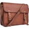 Small Brown Genuine Leather Messenger Bag Crossbody Satchel, Perfect for iPad &amp; Small Laptop, Vintage Distressed Shoulder Bag (12 INCH)
