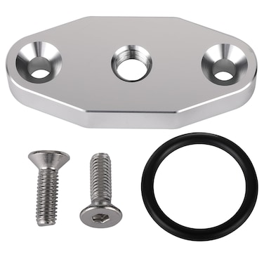 Podavelle 1/8 NPT Turbo Oil Feed Plate Adapter Oil Cooler Block-Off Cover LS1 LSX LS3 LQ4 LQ9 LR4 LS6 L33 LS2 LH6 L92 L76 L98 L9H L20 L94 LZ1 L99 L96 LC8 L77 Silver