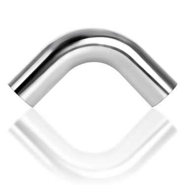 90 Degree 3" (76mm) OD Elbow Aluminum Intercooler Pipe Piping, Air Intake Tube, 1.5D Radius, High Class Brushed Finish