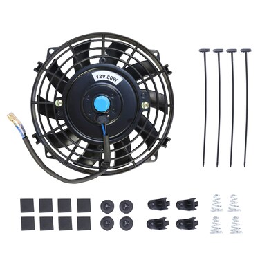 BATONECO 7" Electric Radiator Cooling Fan Assembly Kit,High Performance Cooling Radiator Fan with 12V 80W 800 CFM Mount Kit Universal Black