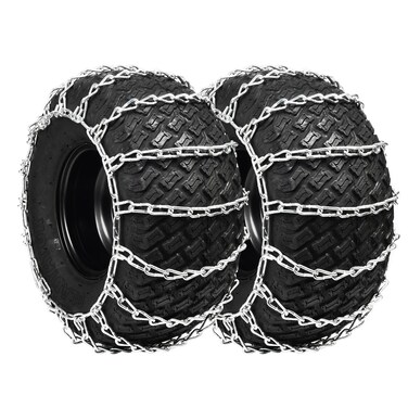Multisland 1 Pair 2 Link Rider Snowblower Tire Chain Tire Traction Chain for Garden Tractors Riders, Ride-on Lawn Mowers Fits for Tire Size 20x10-8 20x10x8