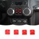 RT-TCZ Center Console Window Button Switch Trim Cover Aluminum Alloy Decoration Interior Accessories Compatible with Jeep Wrangler JK JKU 2012-2017,Red
