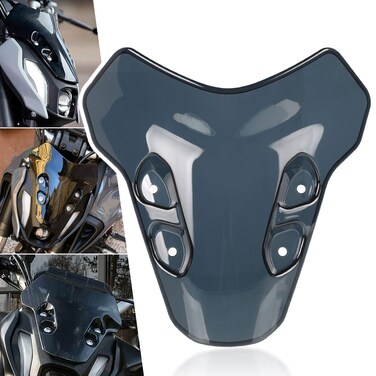 Motorcycle Front Windshield Windscreen Airflow Wind Deflector Compatible with MT07 MT-07 2021 2022 2023 Black