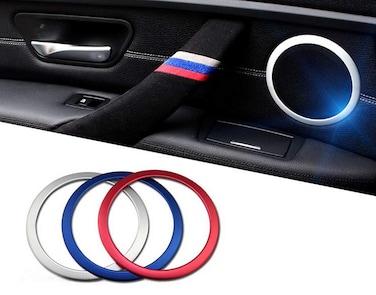 iJDMTOY Set of 4 Silver Speaker Decoration Ring Cover Trims Compatible with 2012-2018 BMW F30 F31 3 Series 320i 328i 335i 340i M3 F32 F33 4 Series 428i 435i 440i