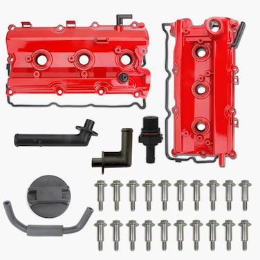 MITZONE Upgrade Aluminum Valve Covers Left and Right Compatible with 2003-2008 Nissan 350Z Infiniti FX35 G35 M35 VQ35DE 3.5L Part # 13264AM600 13264AM610