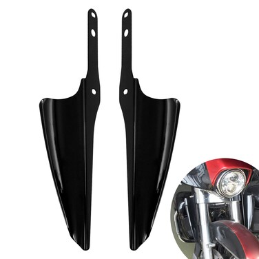 HCmotorku Motorcycle Fork Mount Wind Deflectors Fit for Harley Road King Street Glide Electra Glide FLHT FLHR FLHX 1995-2024 (Black)