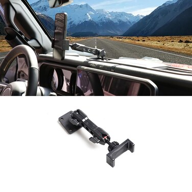 West-xingzhe Dash Phone Holder Phone Mount for 2024 2025 Jeep Wrangler JL 2/4 Door 4XE Interior Accessories 360&deg; Adjustable Cell Phone Mount