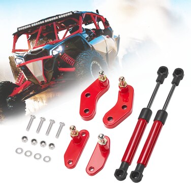 Kemimoto X3 Door Opener Kits Door Shocks Struts Compatible with 2017-2025 Can Am Maverick X3 and X3 Max Front and Rear Doors, Red