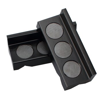 AC PERFORMANCE Black Multi-Purpose Magnetic 4" Length 1.6" Width Vise Block Tools Vice Jaw Clamp Insert Pad, Aluminum Jaw Covers for Holding AN Fitting Adapter, Pair
