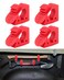 ADTOPI Overlanding Shovel Holder Quick-Release Clamp Mount for 1-1/7'' to 1-3/7'' Diameter Tools and Equipment for Home, Off-road vehicle, UTV, ATV, Van, Trucks, Boat &amp; Train 4 Pack Red
