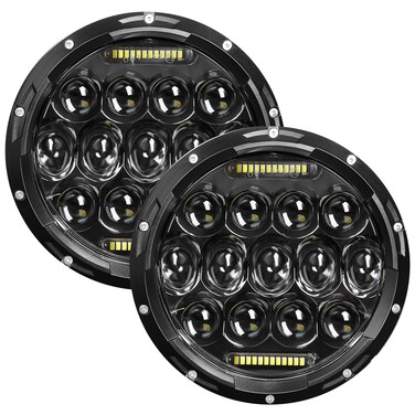 VI9000 7 Inch Led Headlight Round H6024 Led Headlight DOT Approved Hi/Lo Beam DRL Black Headlights Compatible With Jeep Wrangler JK JKU TJ LJ CJ Compatible With Chevy,Ford and Mazda Miata etc
