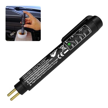 Qboonpt Car Brake Fluid Test Pen, Hydraulic Oil Moisture Analyzer Troubleshooter with 5 Led Indicators, Diagnostic Testing Tool for DOT3 DOT4 DOT5.1 Brake Fluid