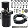 YIEXOVA Oil Catch Can, Oil Separator Collection Tank with baffle oil, 300 ml Universal Aluminum, Oil Reservoir with Breather Filter, with high Pressure Hose, Brackets, Black