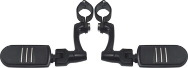 FOVPLUE 1", 1.25" Highway Footpegs,Adjustable Highway Peg for Harley Touring Softail Dyna Sportster Honda Kawasaki Suzuki Yamaha Indian Victory with 1", 1-1/4",22-35mm Engine Guards/Tubing,Gloss Black