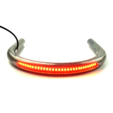 TADAFA 1 inch Tube Hoop with 230mm/9.06 inch Width Retro Motorcycle Cafe Racer Seat Frame Hoop Flat Loop with LED Strip Brake Light Turn Singal Tail Light